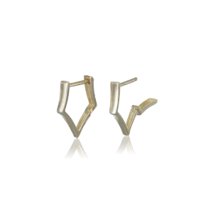 14k Gold Sleek Edge Hoop Earring