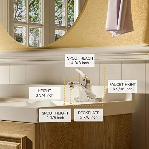 3 Hole Single Handle Bathroom Faucet Chrome