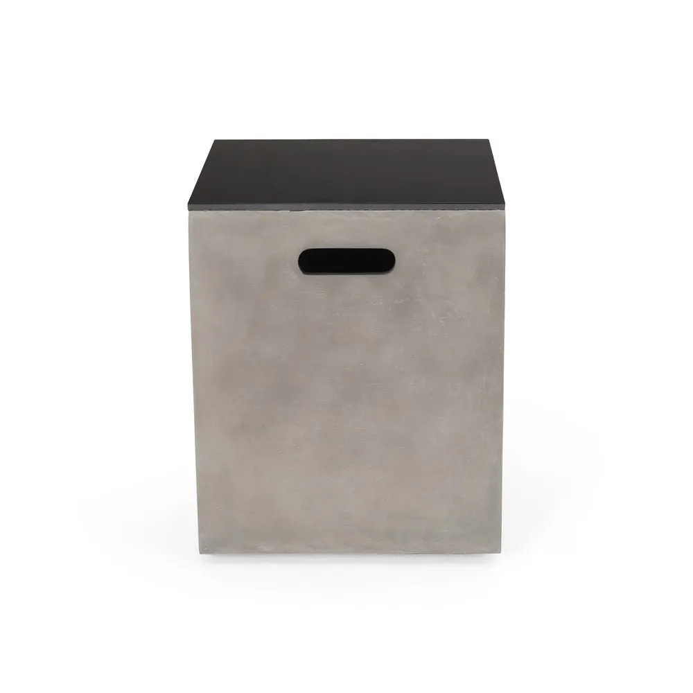 Aido Outdoor Modern Tank Holder Side Table - 16.00" W x 16.00" L x 20.00" H Provide your Backyard Space with a Convenient Side Table