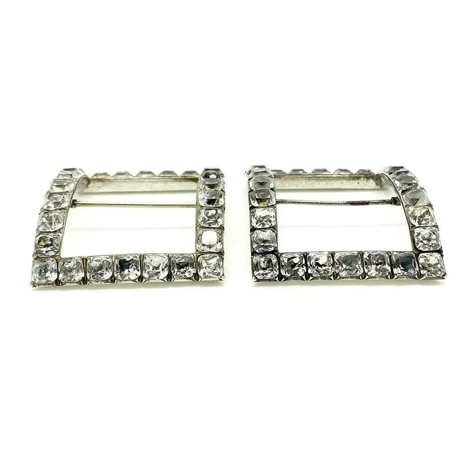 Antique Georgian Black Dot Paste Buckles Bracelet Belt