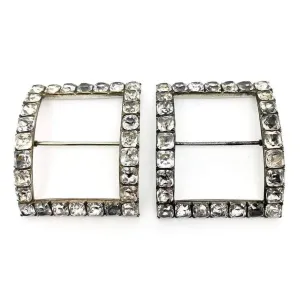 Antique Georgian Black Dot Paste Buckles Bracelet Belt