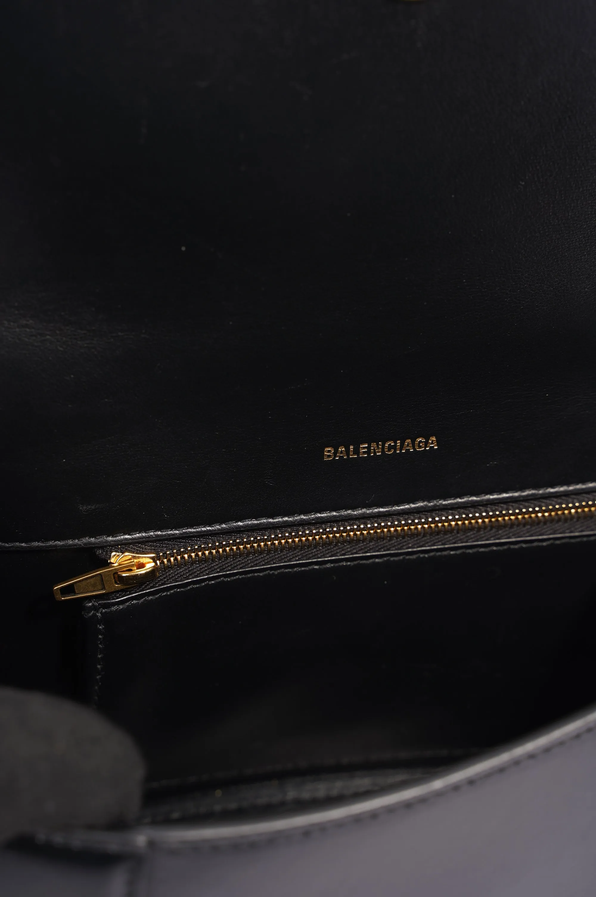 Balenciaga Hourglass Black Leather Small