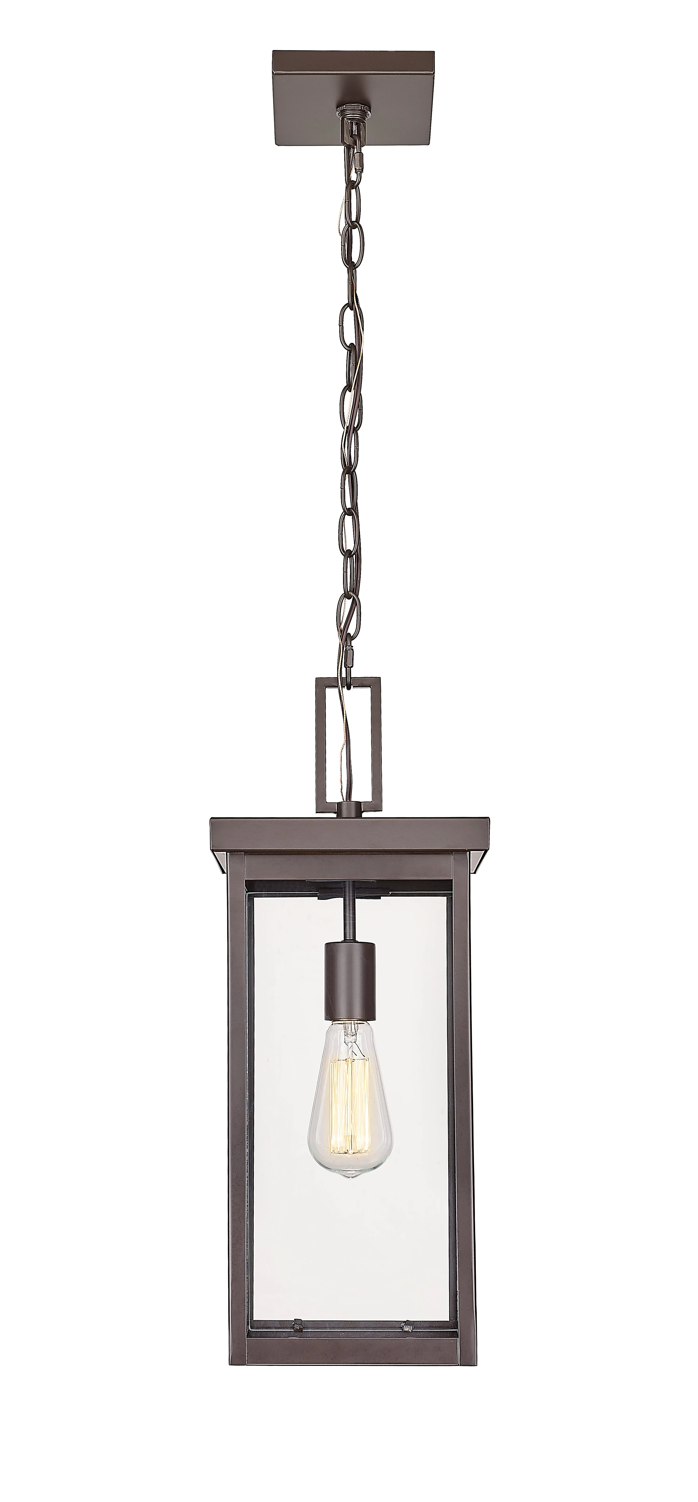 Barkeley 20 in. Outdoor Hanging Lantern Powder Coated Bronze Finish