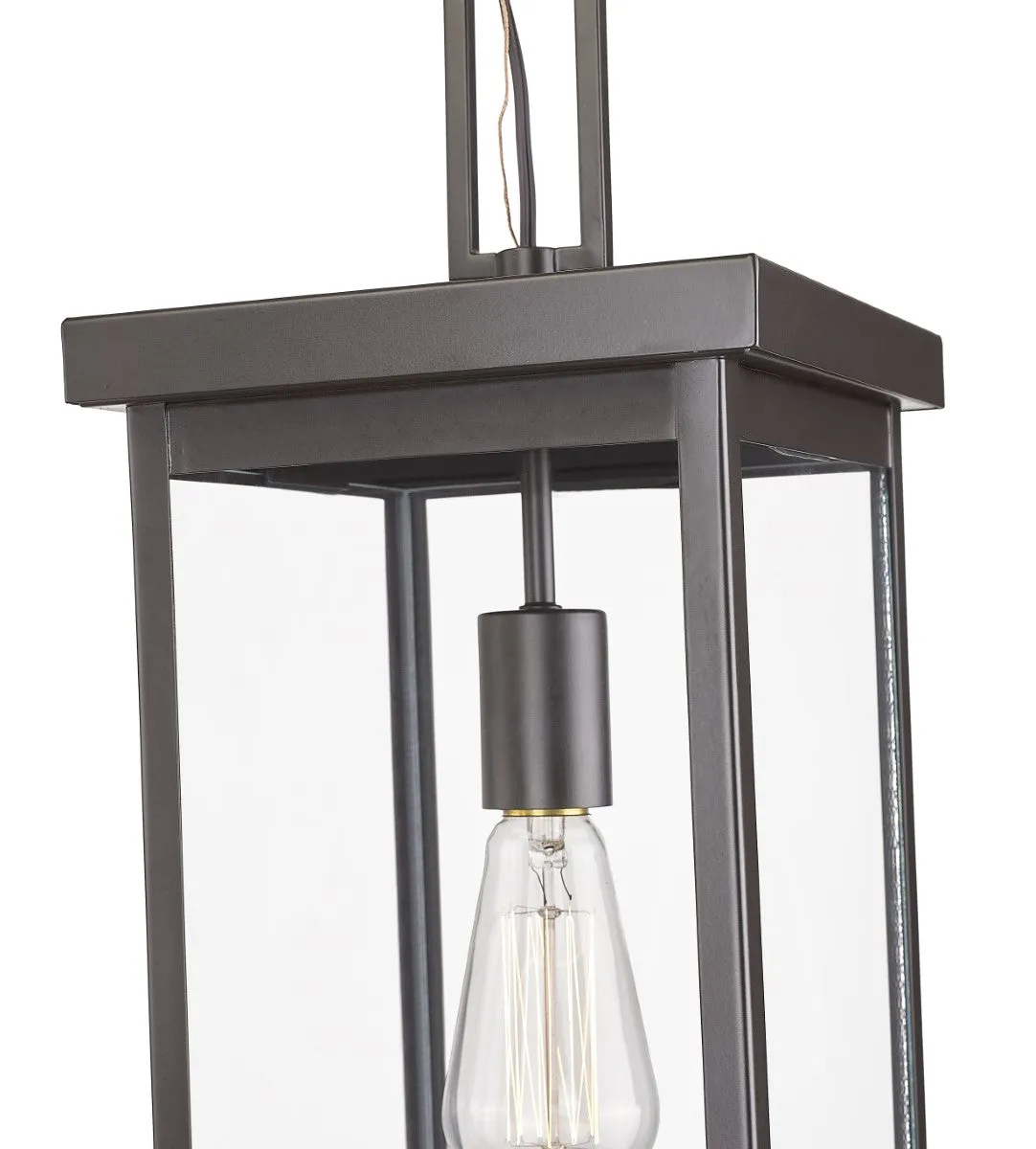 Barkeley 20 in. Outdoor Hanging Lantern Powder Coated Bronze Finish