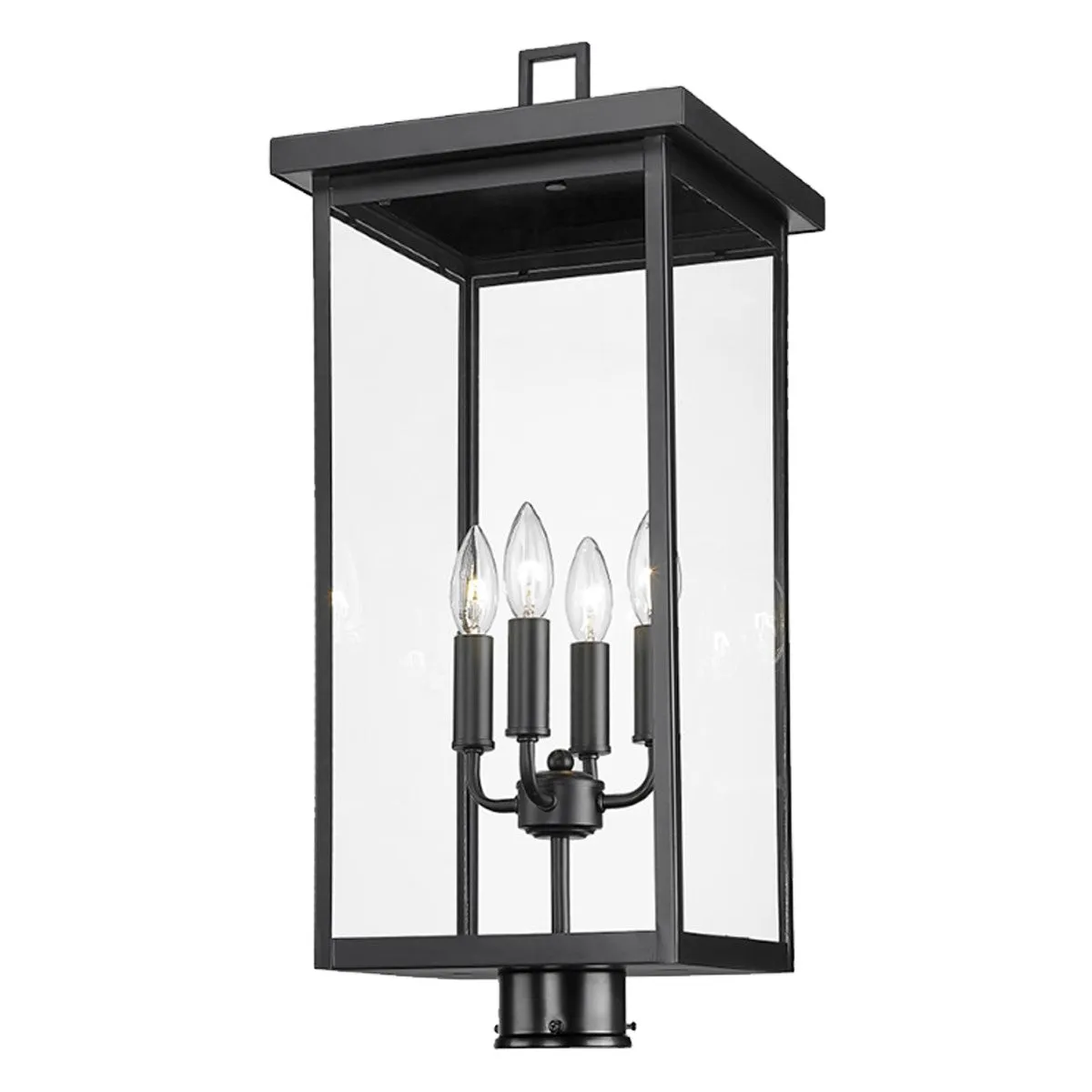Barkeley 26 in. 4 Lights Lantern Head Powder Coated Black Finish