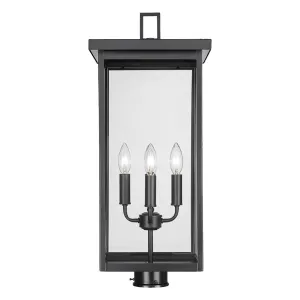 Barkeley 26 in. 4 Lights Lantern Head Powder Coated Black Finish