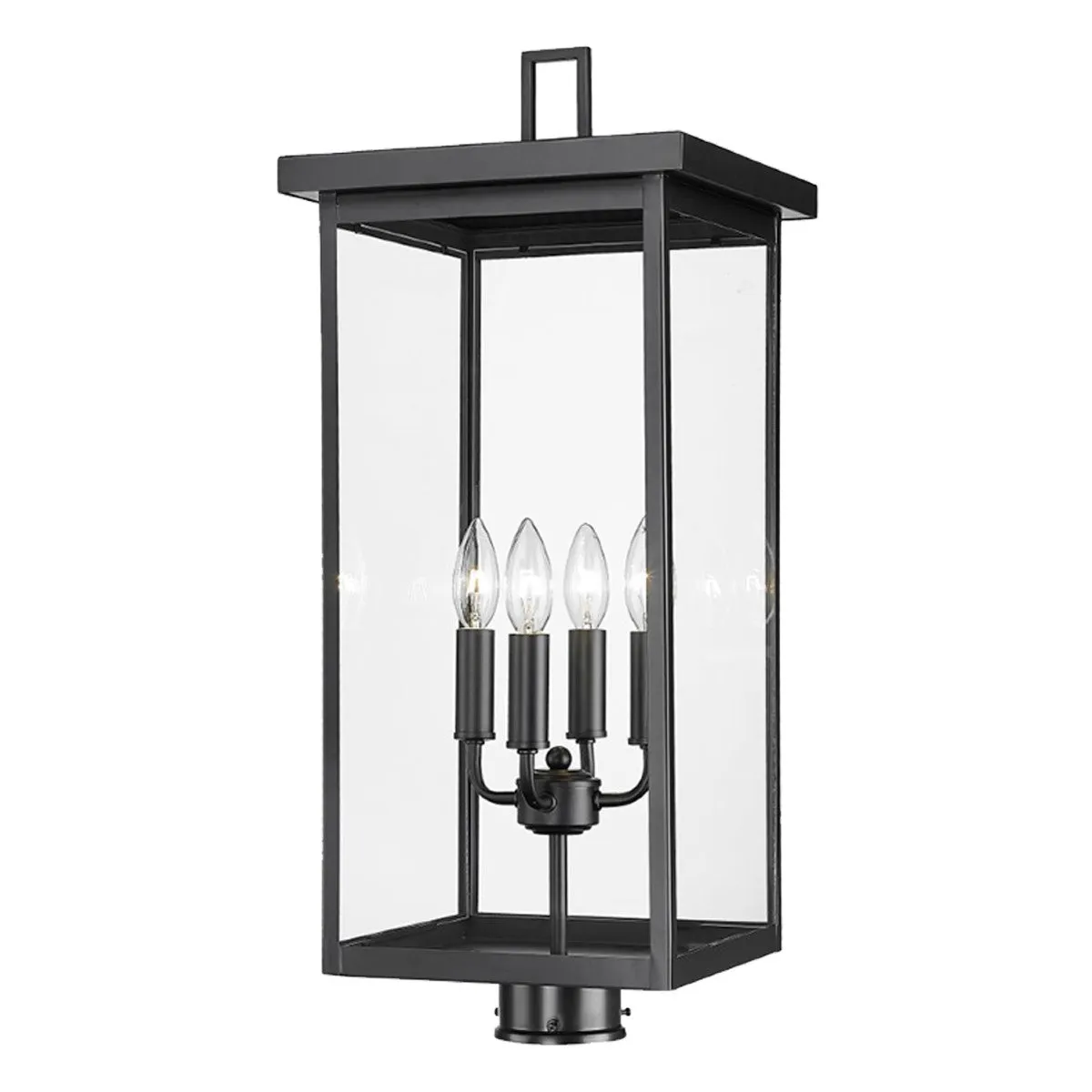 Barkeley 26 in. 4 Lights Lantern Head Powder Coated Black Finish