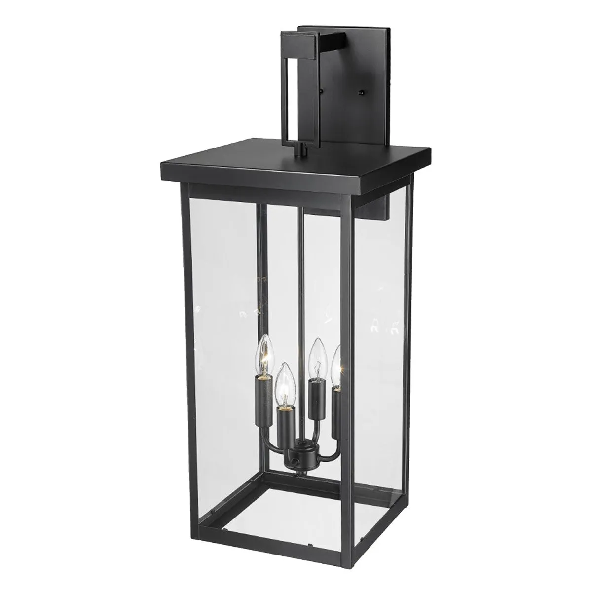 Barkeley 30 in. 4 Lights Outdoor Wall Lantern Powder Coated Black Finish