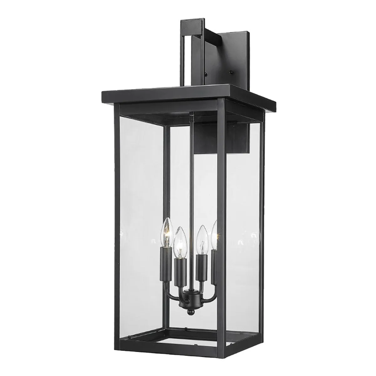 Barkeley 30 in. 4 Lights Outdoor Wall Lantern Powder Coated Black Finish