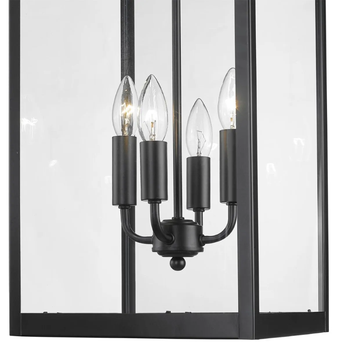 Barkeley 30 in. 4 Lights Outdoor Wall Lantern Powder Coated Black Finish
