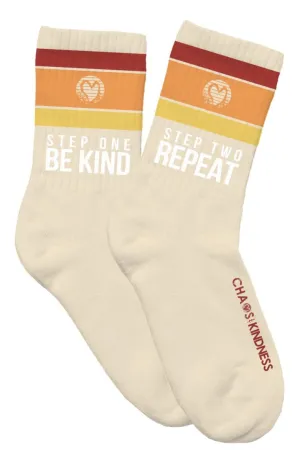 BE KIND RETRO — TAN SOCKS