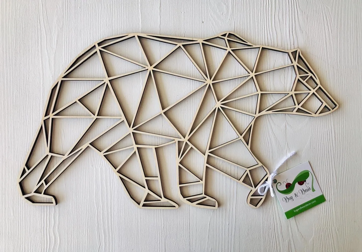 Birch Geometric Bear Hanging
