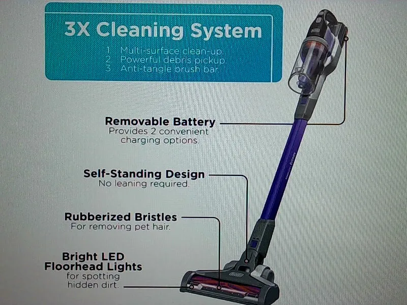 Black Decker Cordless Stick Vacuum Cleaner Bsv2020p