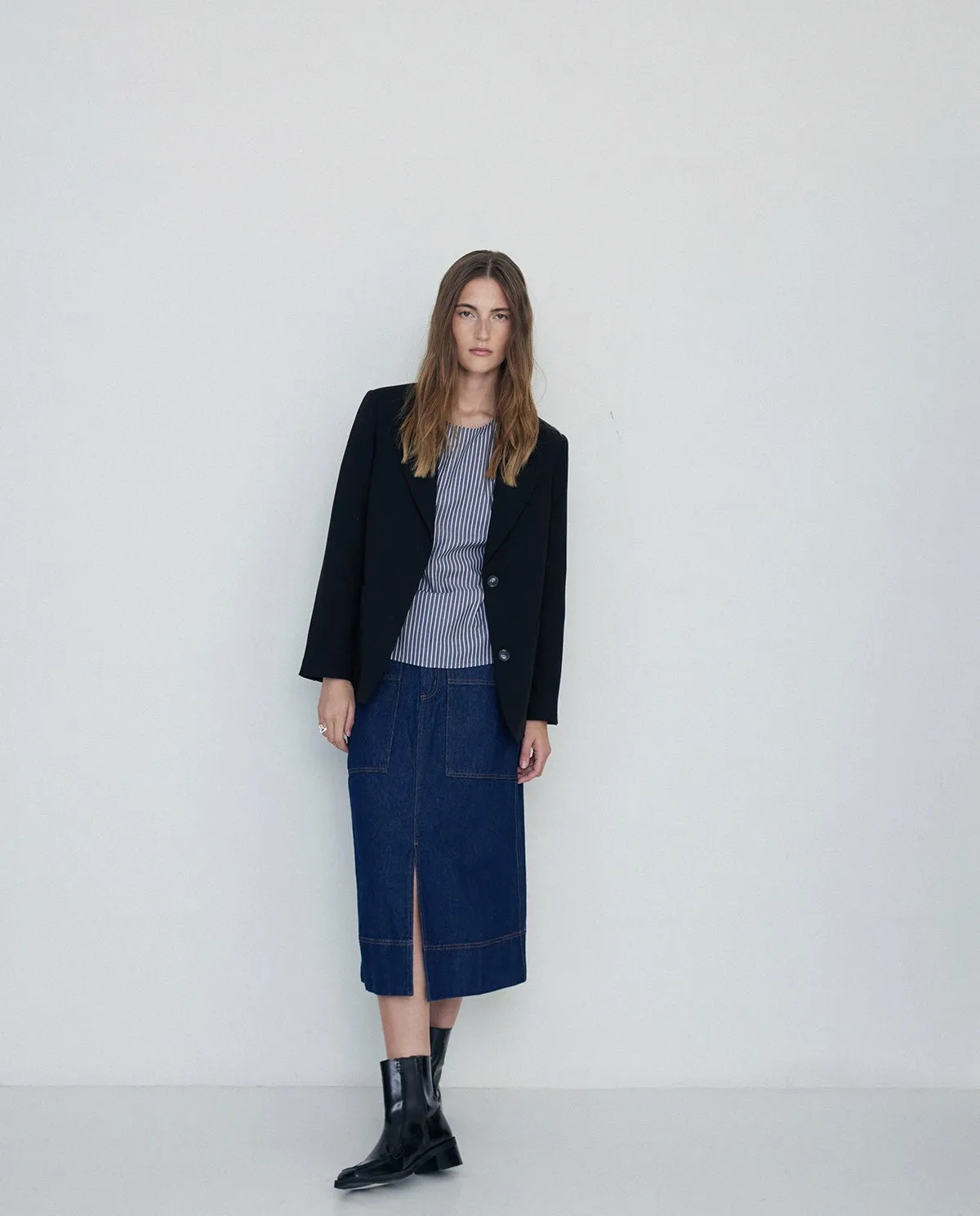 Blazer in fibra riciclata nero