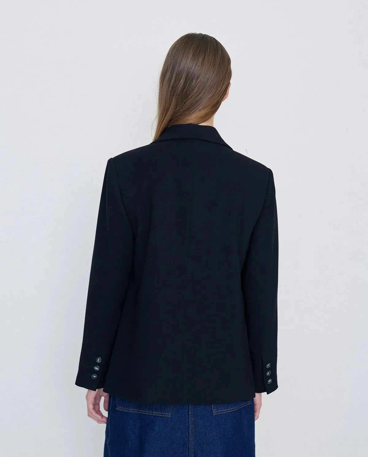 Blazer in fibra riciclata nero
