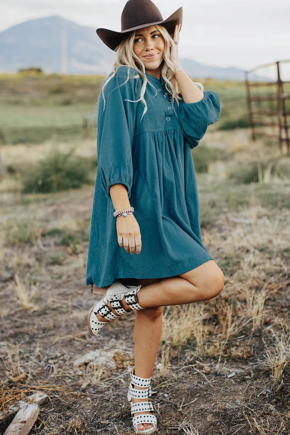 Button Detail Maternity Dress