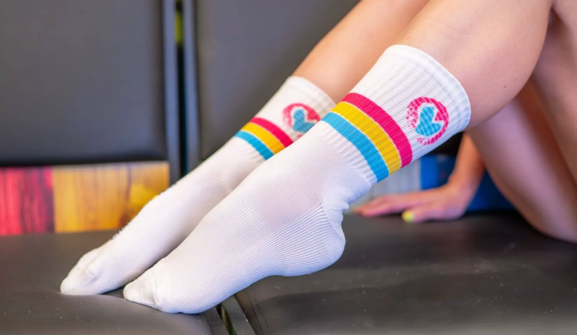 CK PARTY STRIPES — WHITE SOCKS