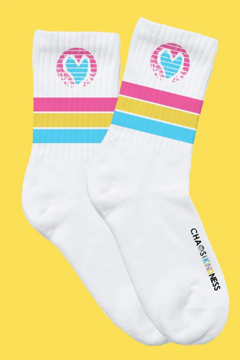 CK PARTY STRIPES — WHITE SOCKS