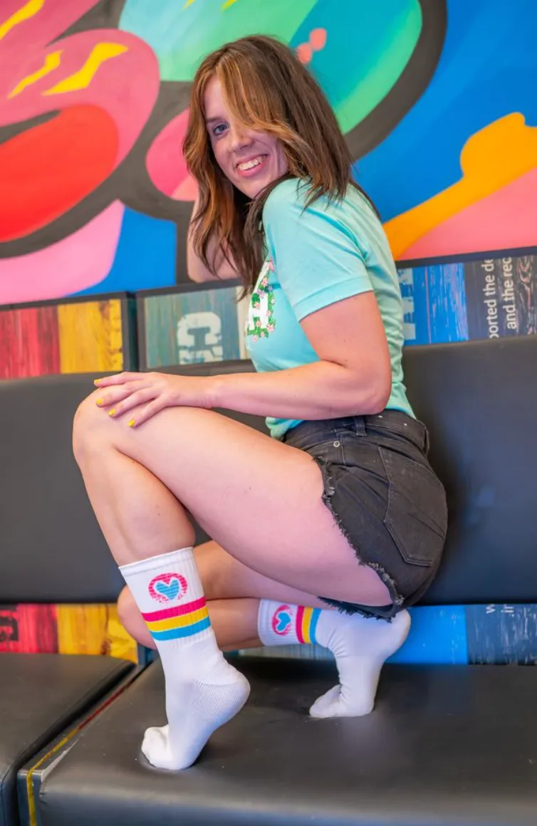 CK PARTY STRIPES — WHITE SOCKS