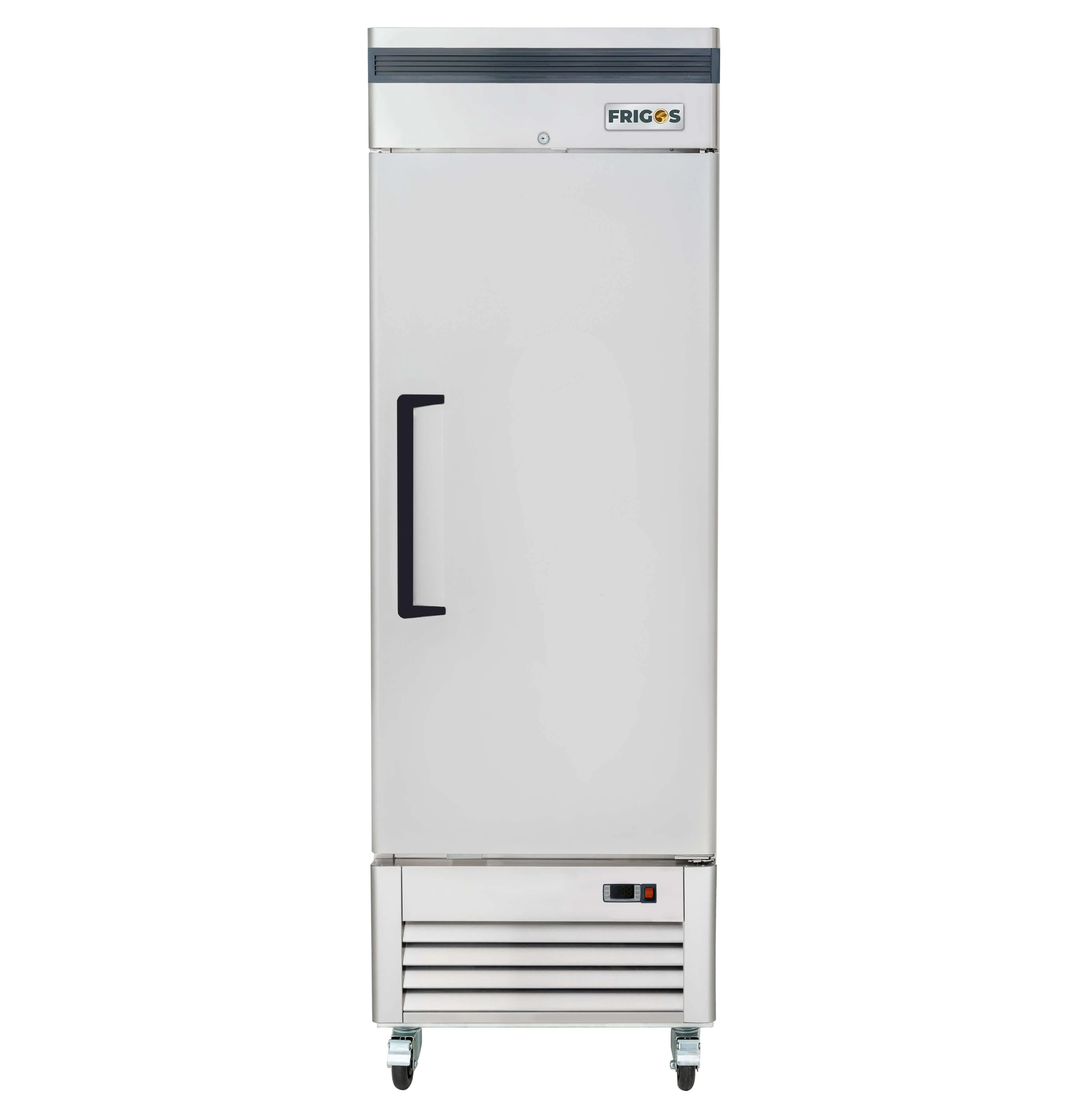 Commercial Reach in Refrigerator 1 Section Solid Door, 27" Width, Bottom Mount Compressor, 23 Cu Ft Frigos Premium FGP-RF-1DBC