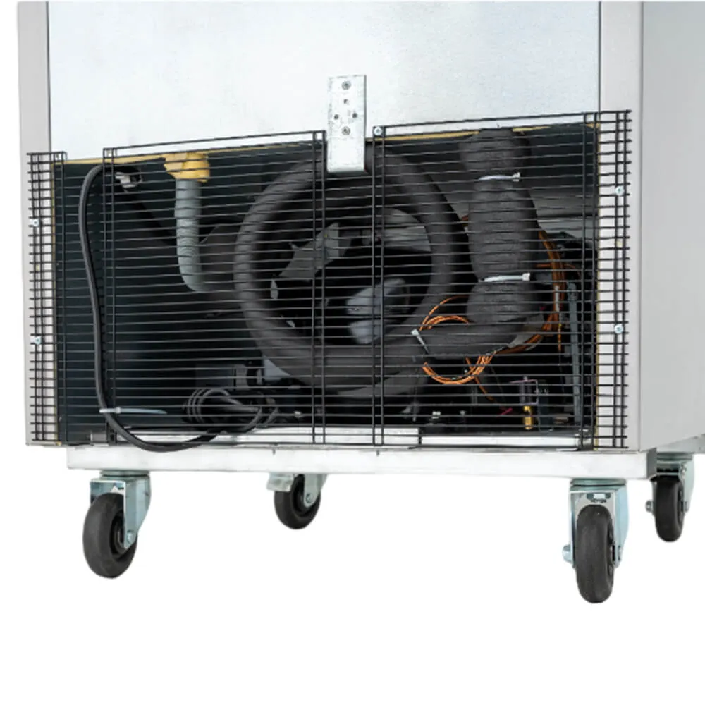 Commercial Reach in Refrigerator 1 Section Solid Door, 27" Width, Bottom Mount Compressor, 23 Cu Ft Frigos Premium FGP-RF-1DBC