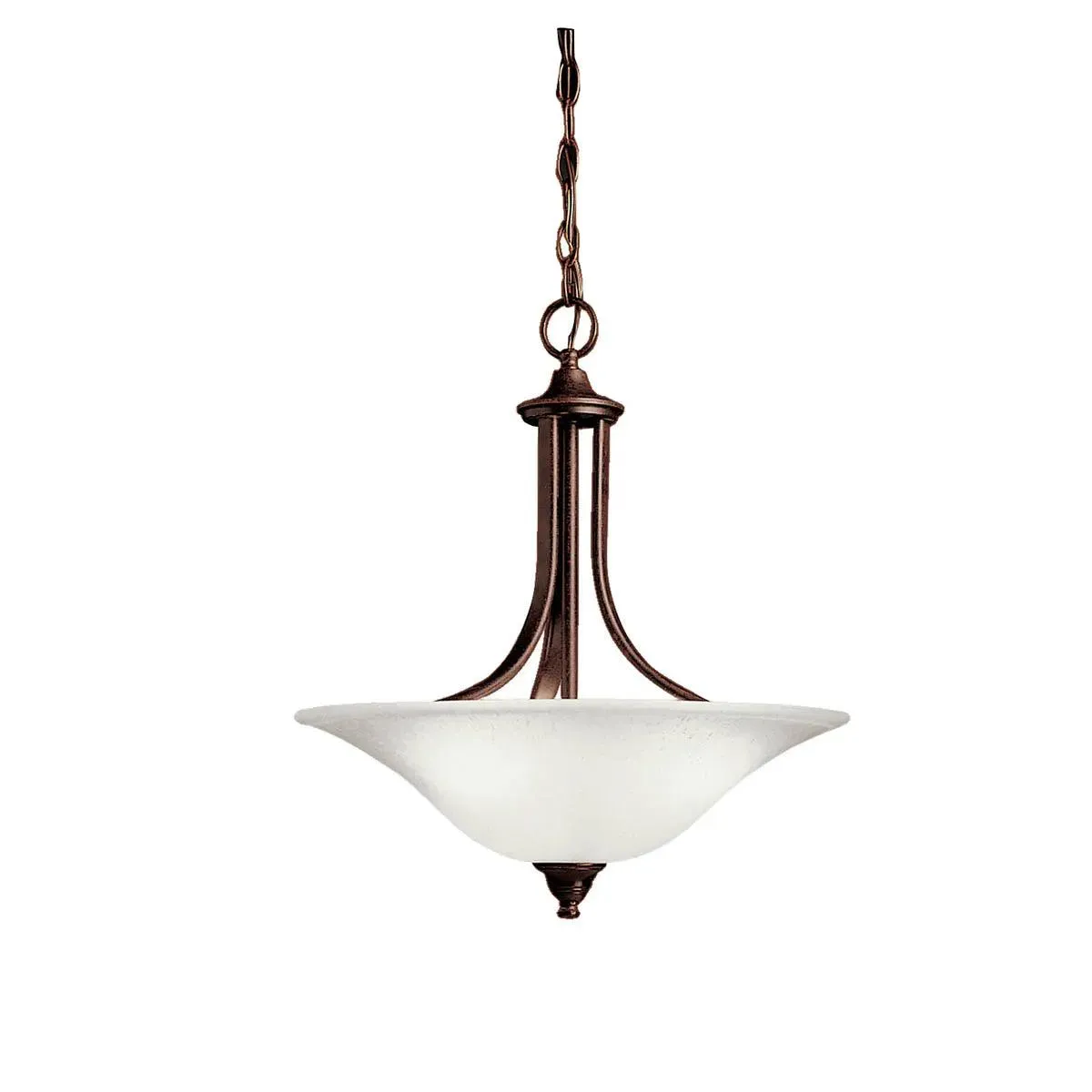 Dover 20" 3-Light Convertible Pendant Light with Satin Etched Seeded Glass, Tannery Bronze Finish