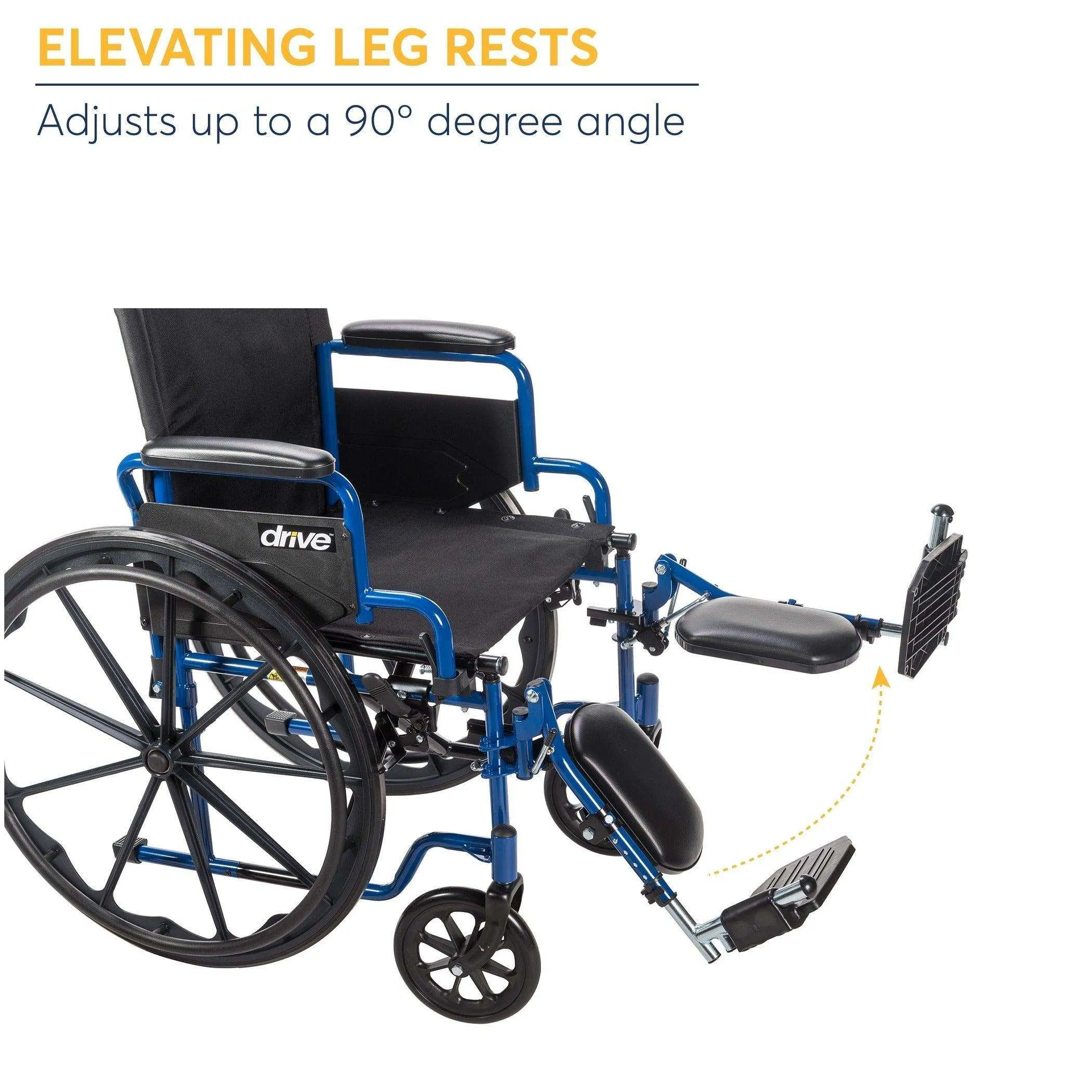 Drive Medical Blue Streak Wheelchair with Flip Back Desk Arms