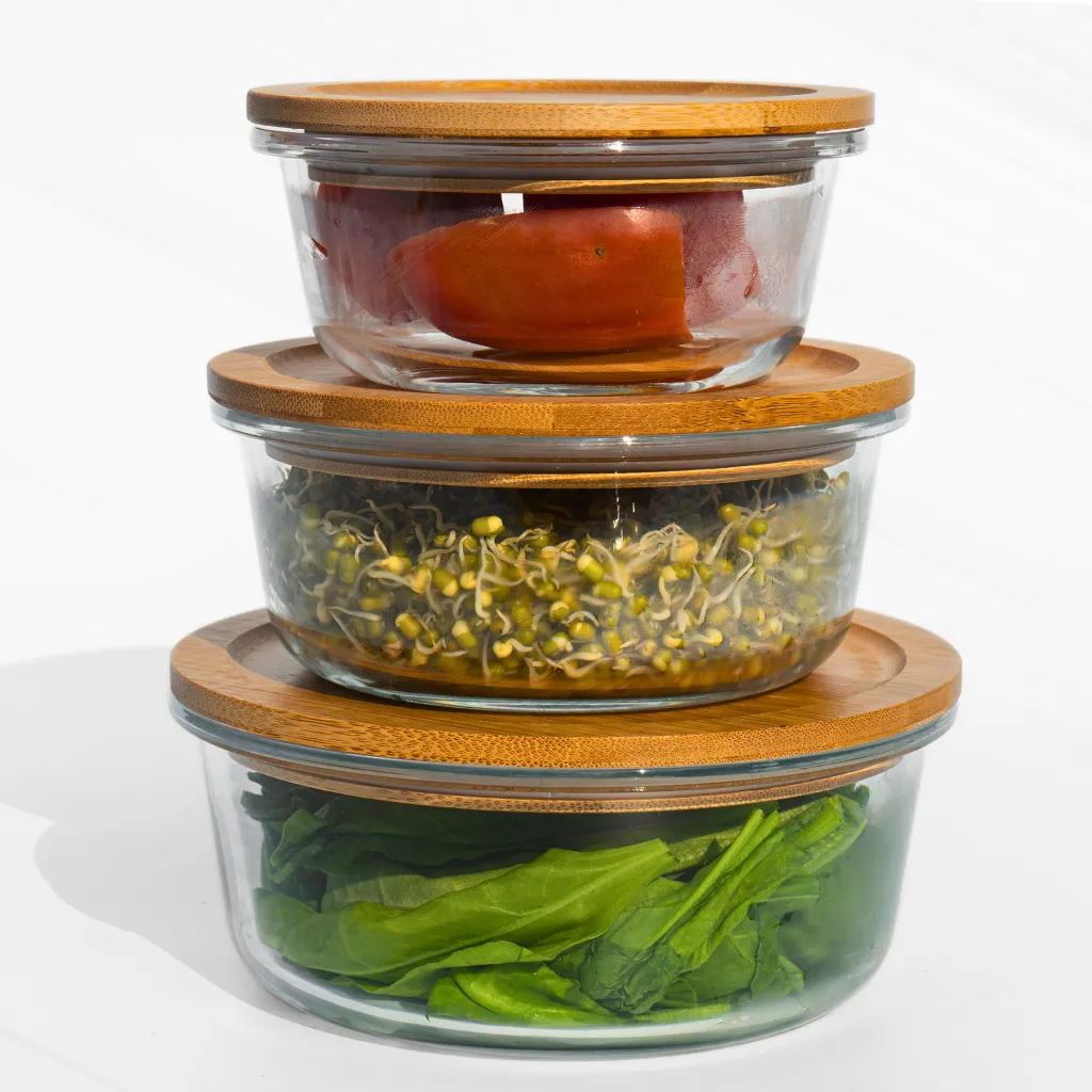 Eco Friendly Borosilicate Glass Containers (Set of 3)