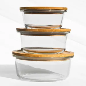 Eco Friendly Borosilicate Glass Containers (Set of 3)