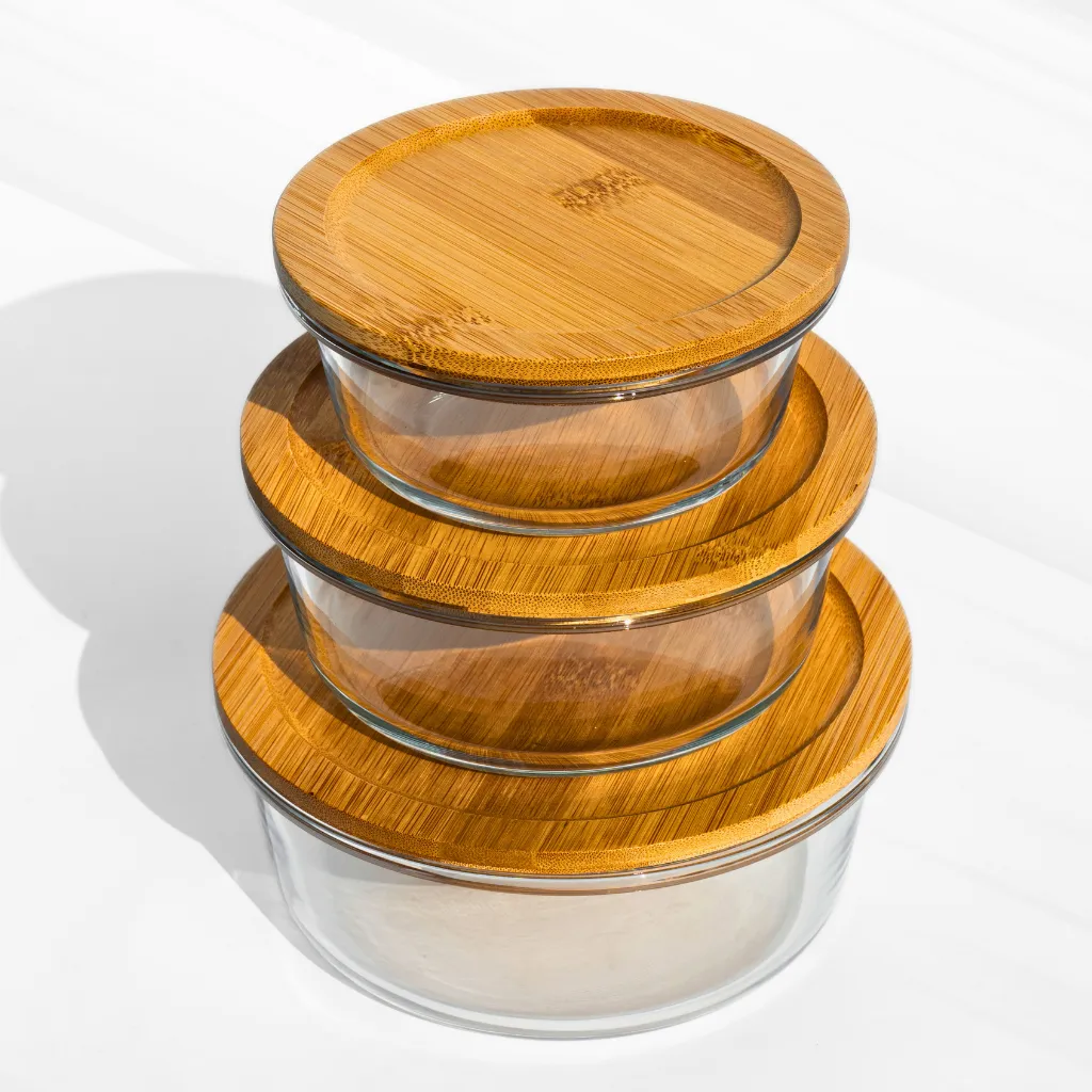 Eco Friendly Borosilicate Glass Containers (Set of 3)
