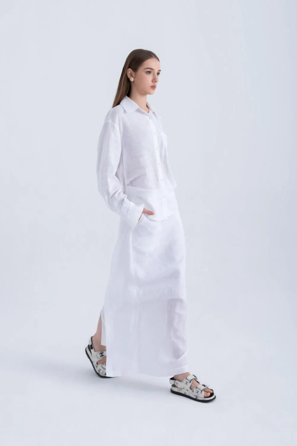 Erza Straight Patch Pocket Linen Shirt