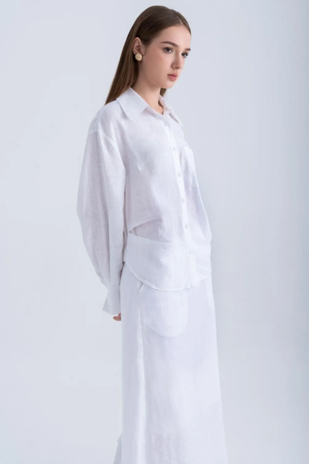Erza Straight Patch Pocket Linen Shirt