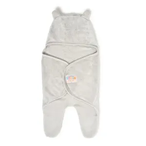 Flurry Knitted Hooded Wrap - Grey