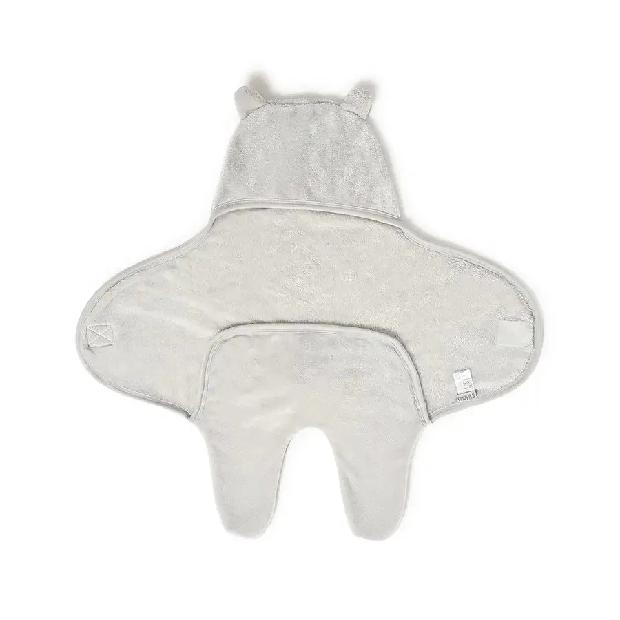 Flurry Knitted Hooded Wrap - Grey