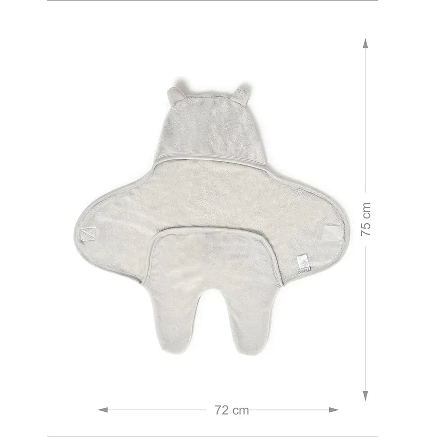 Flurry Knitted Hooded Wrap - Grey
