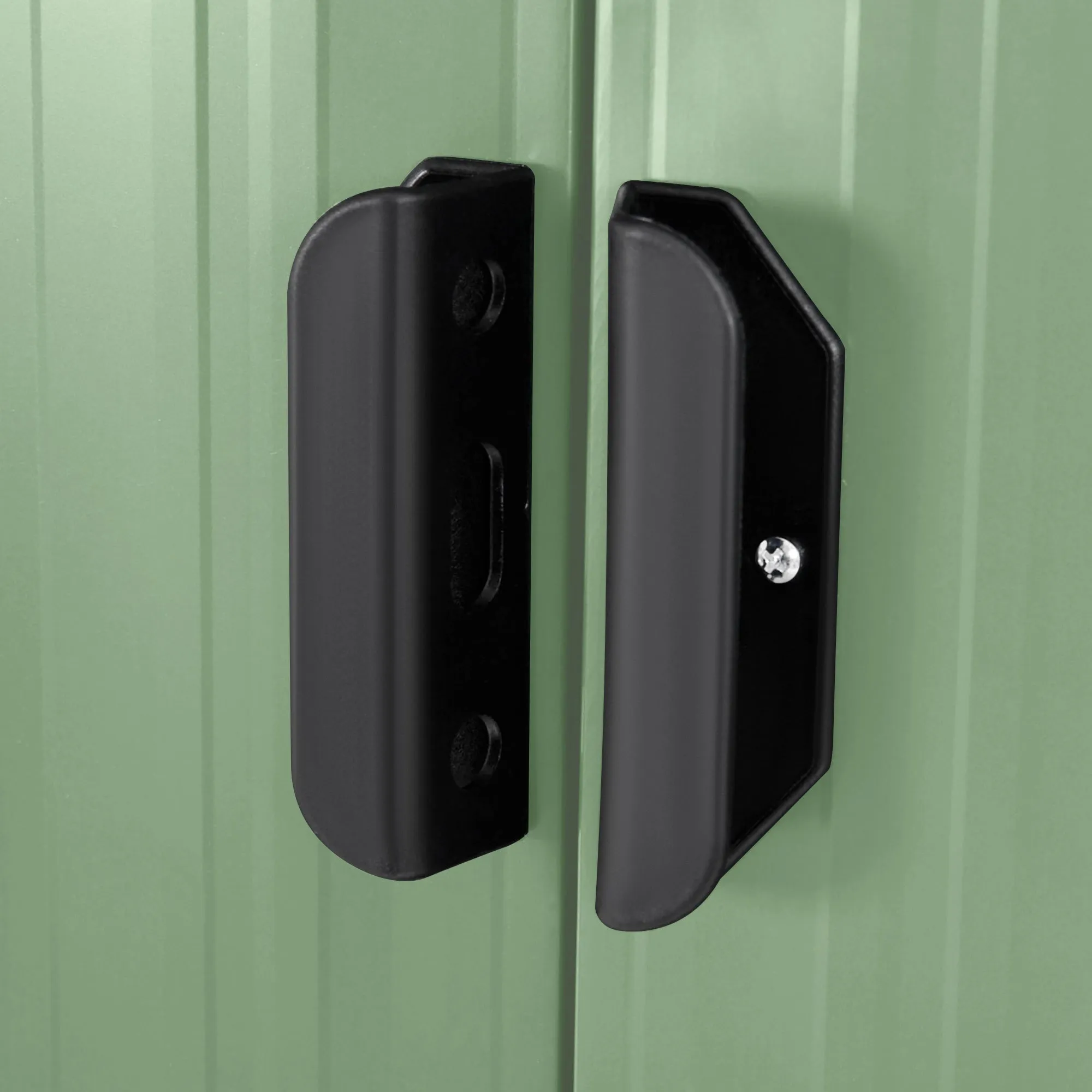 Galvanised 7 x4' Double Door Pent Garden Store Steel Light Green by Steadfast