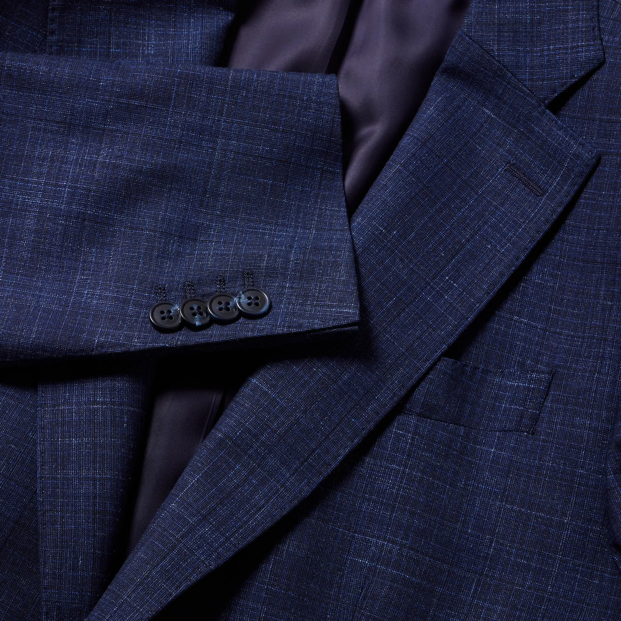 HENRY SARTORIAL Loro Piana Summertime Cloth 1/2 Canvas Suit MID NAVY