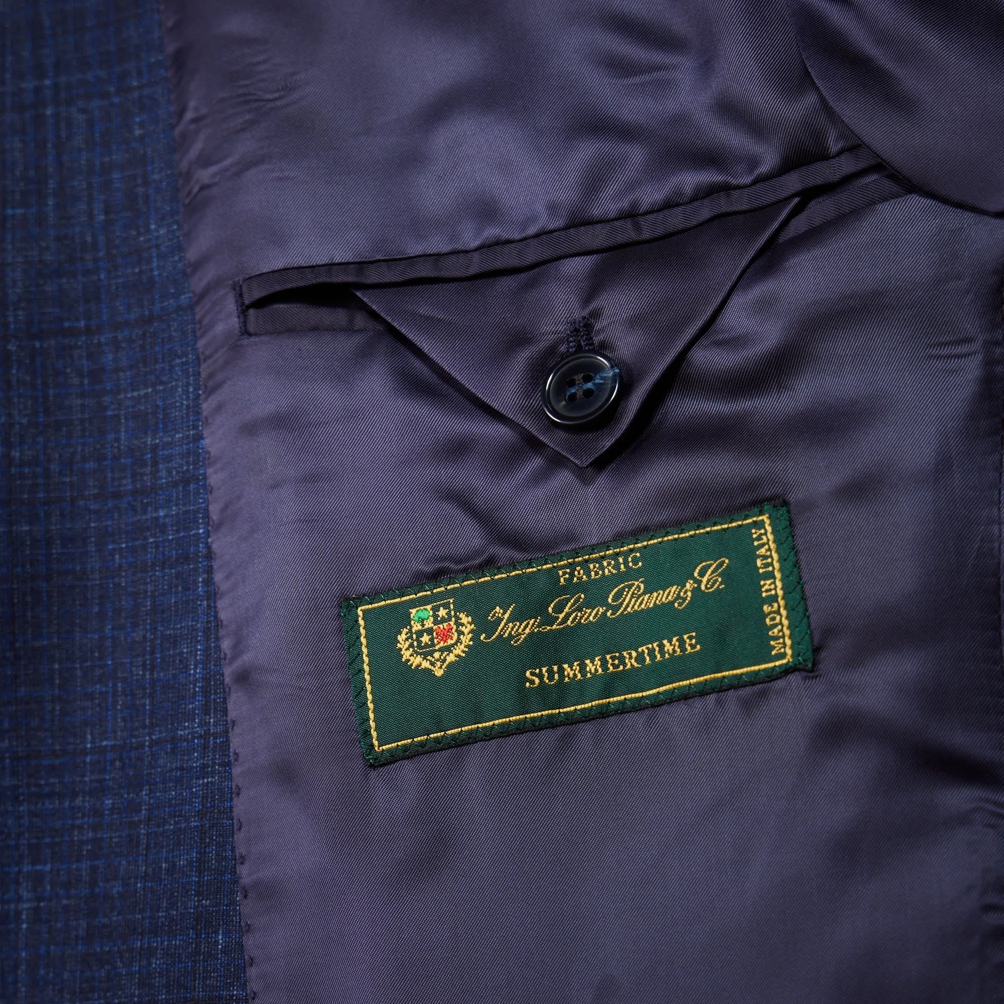 HENRY SARTORIAL Loro Piana Summertime Cloth 1/2 Canvas Suit MID NAVY
