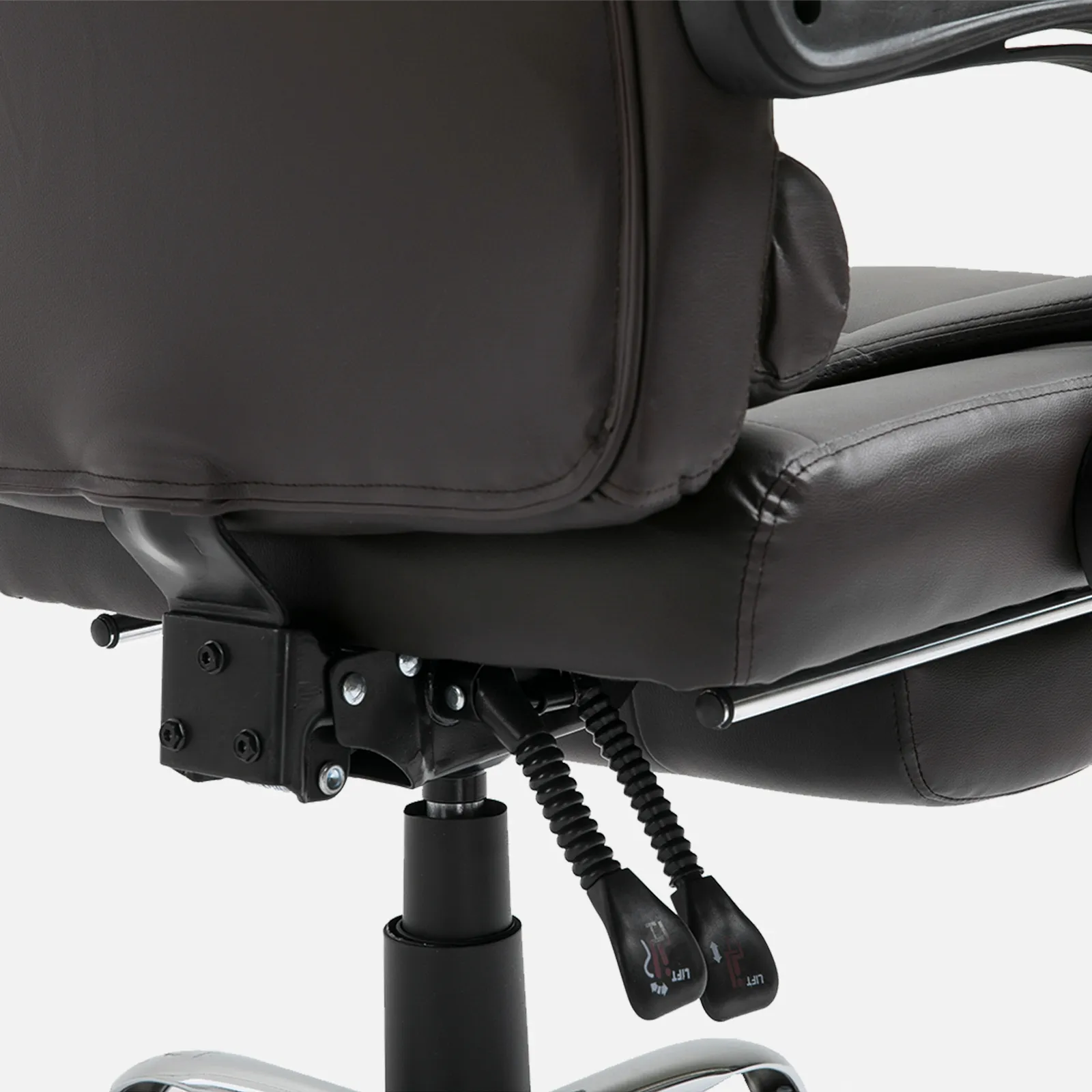 HOMCOM PU Leather Executive Office Chair | High Back, Swivel, Adjustable Height, Retractable Footrest, Reclining Function, Brown
