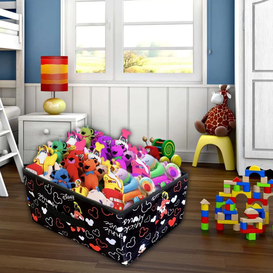 Homestic Pack of 4 Disney Print Foldable Storage Box|Drawer Wardrobe Organizer for Clothes|Closet Organizer for clothes, Toys, Books|Sturdy built with Reinforced Handle|Black|