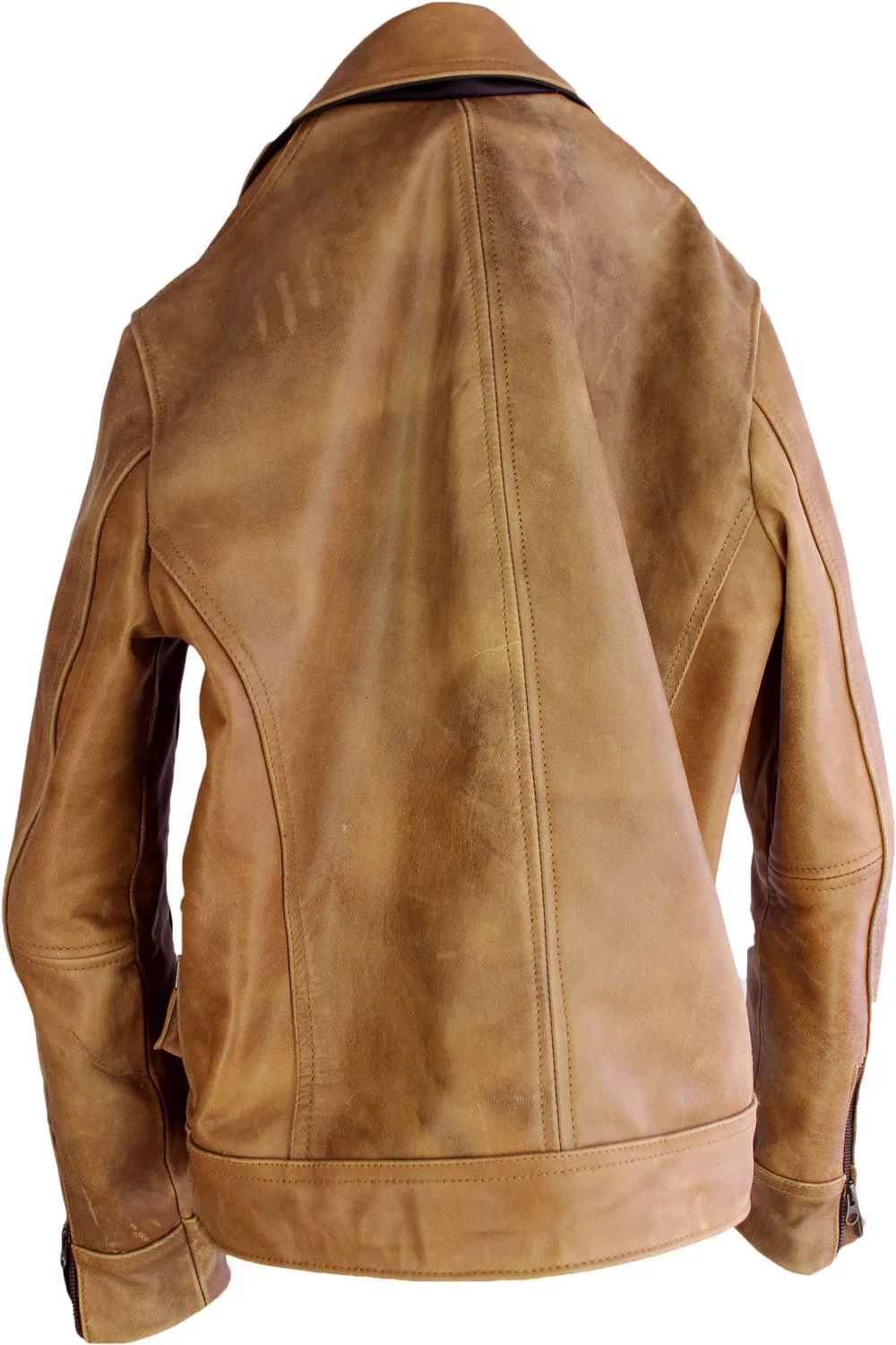 HUNSTON Leather Jacket Rugged Napa Washed Stone / Contrasted