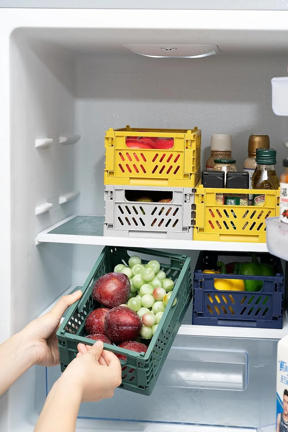 Kuber Industries Large Refrigerator Storage Crisper/Fridge Container without Lid-Pack of 2 (Grey)