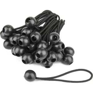 KUPO BG-4506 15cm Heavy Duty Black Ball Bungees Pack Of 50