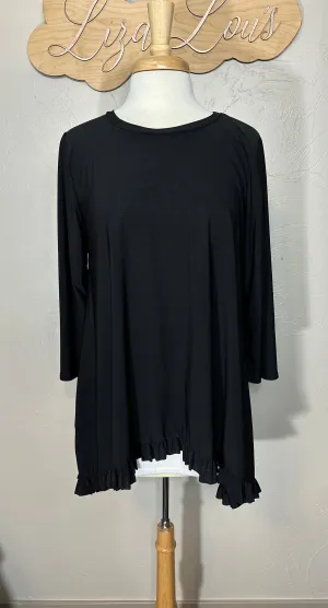 Liza Lou's Dressy Black Must Have Modest Tunic Top