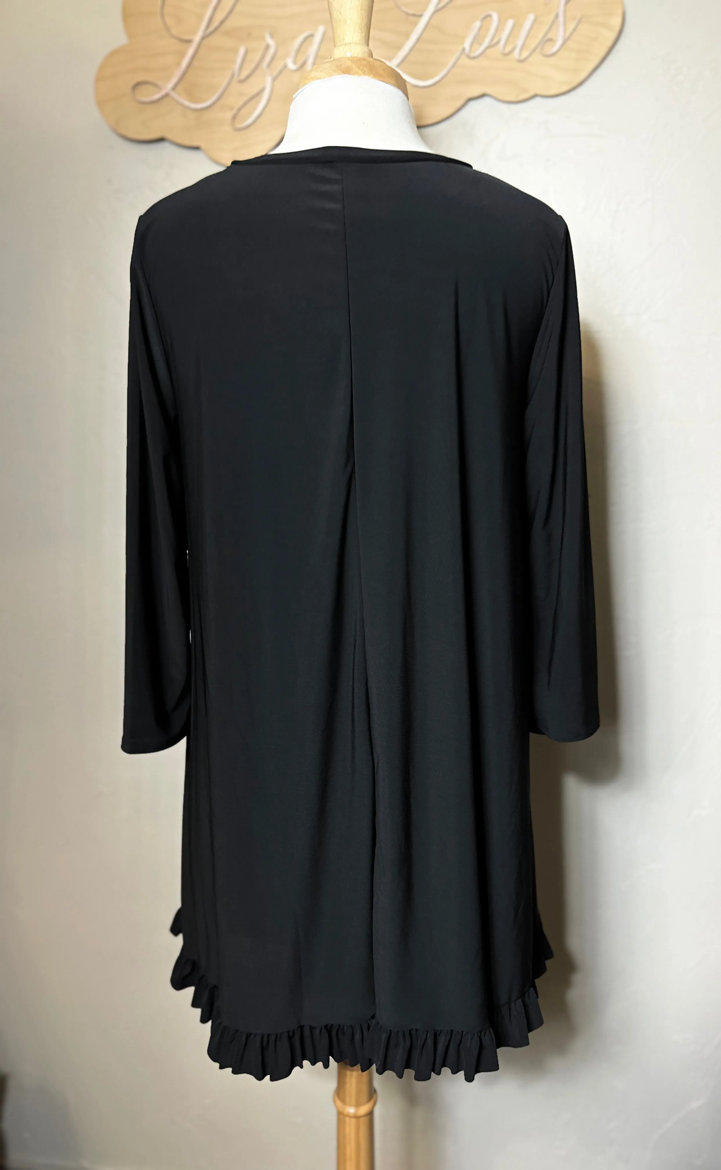 Liza Lou's Dressy Black Must Have Modest Tunic Top
