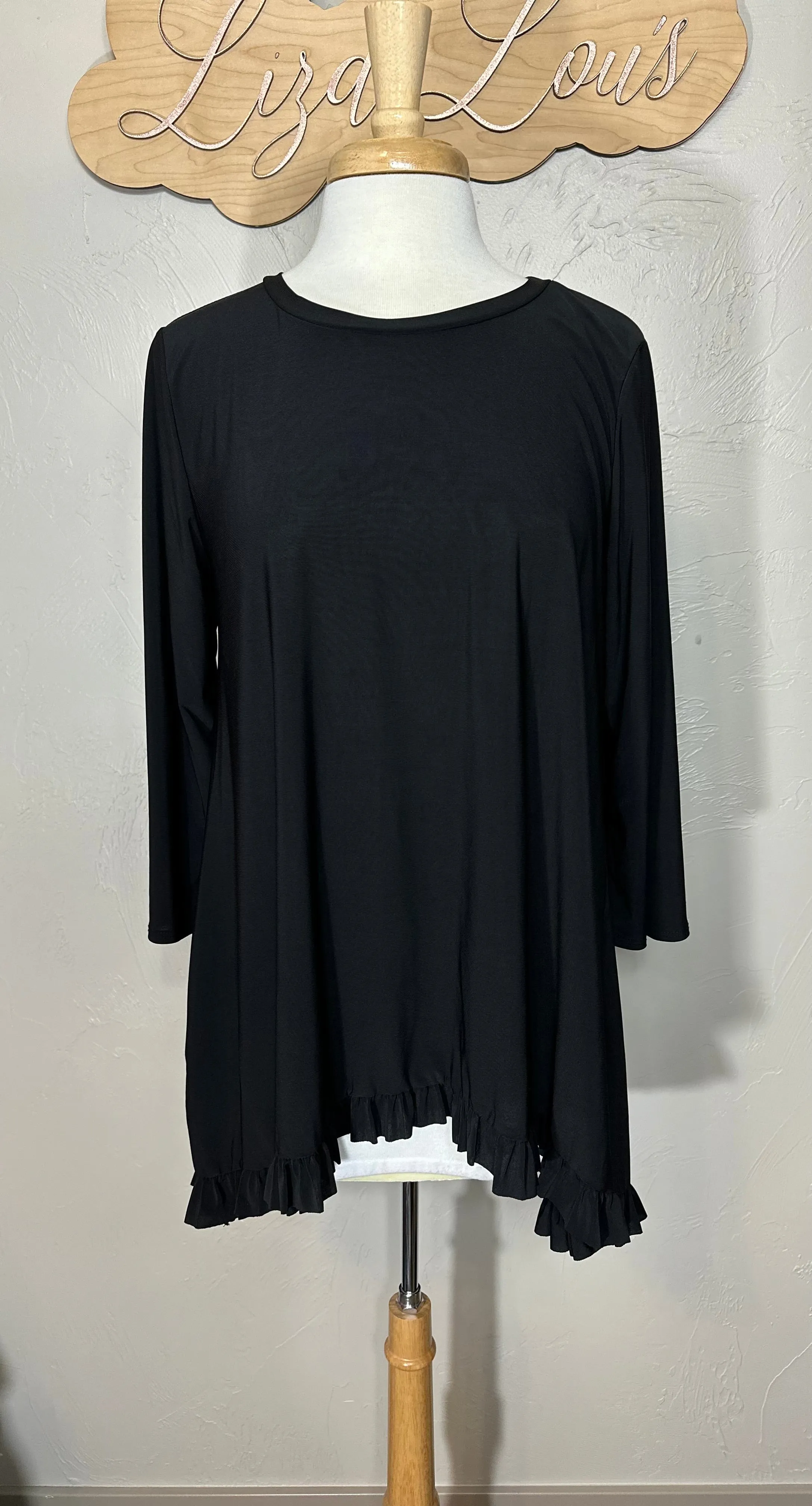 Liza Lou's Dressy Black Must Have Modest Tunic Top