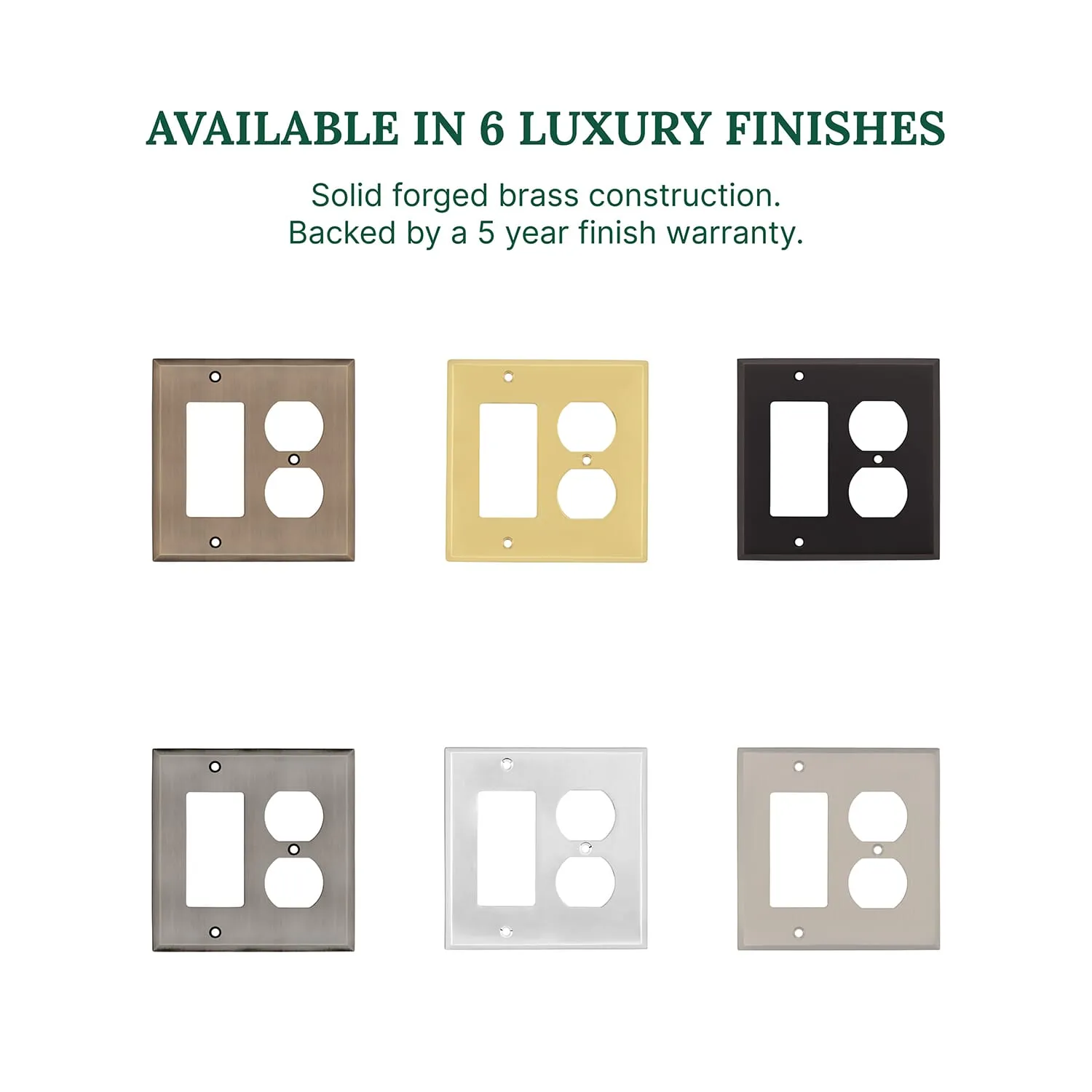 New York Switch Plate with Rocker and Outlet in Polished Brass