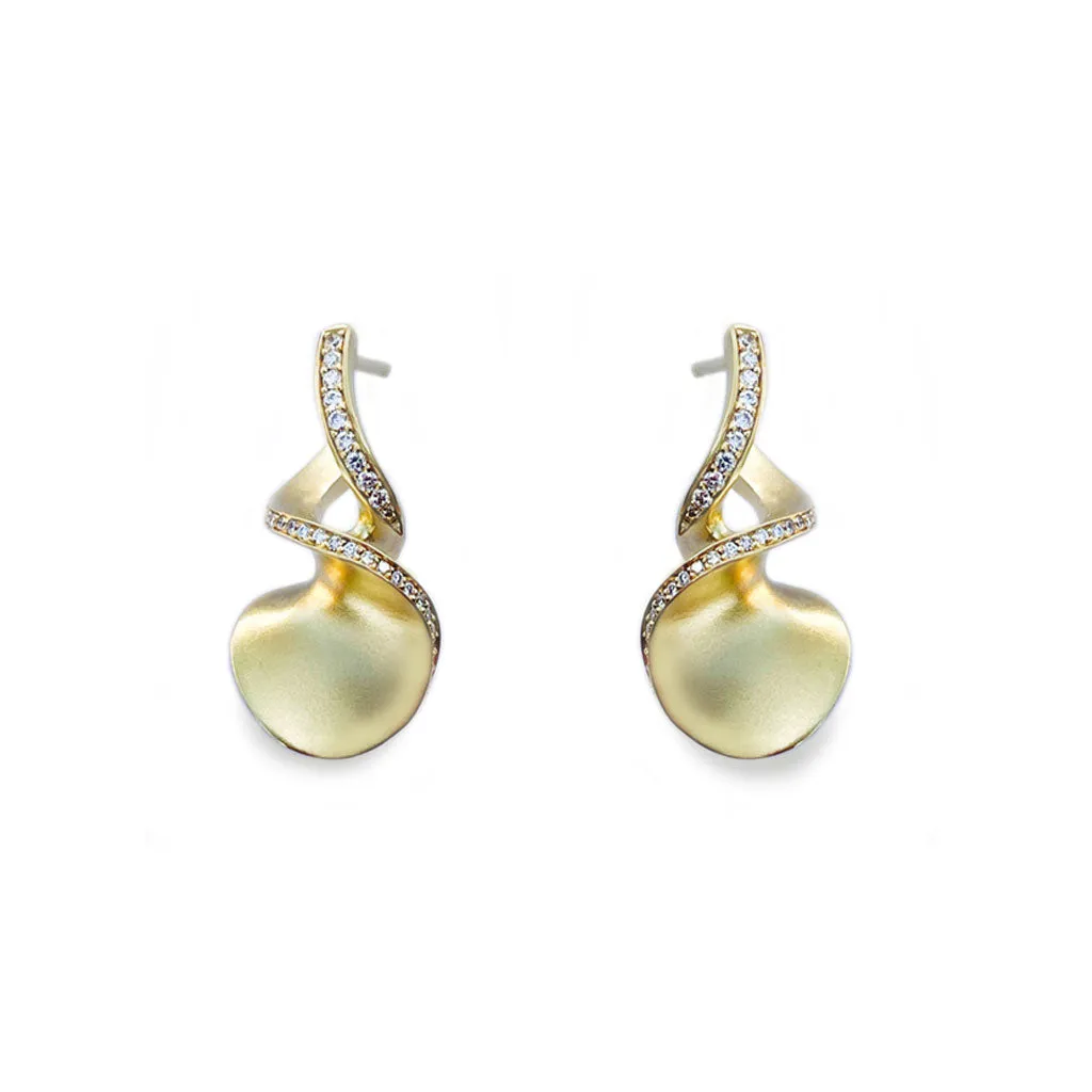 On The Edge Diamond and Yellow Gold Earrings