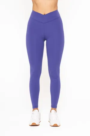 Orient Blue Venice Crossover Waist Leggings |Mono B