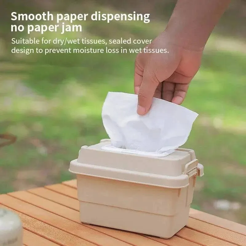Outdoor Desktop Multifunctional Paper Drawer Storage Box Tissue Box Miscellaneous Bin Storage Box Camping Seasoning Bottle